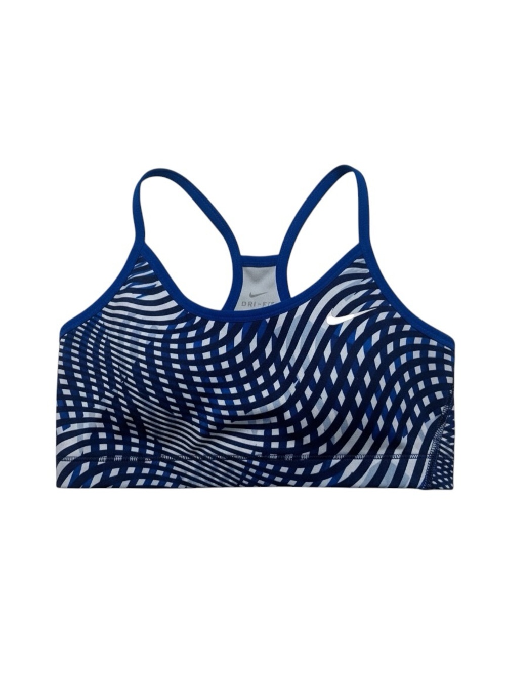 Nike Youth Large Dri-FIT Navy White Racerback Sports Bra